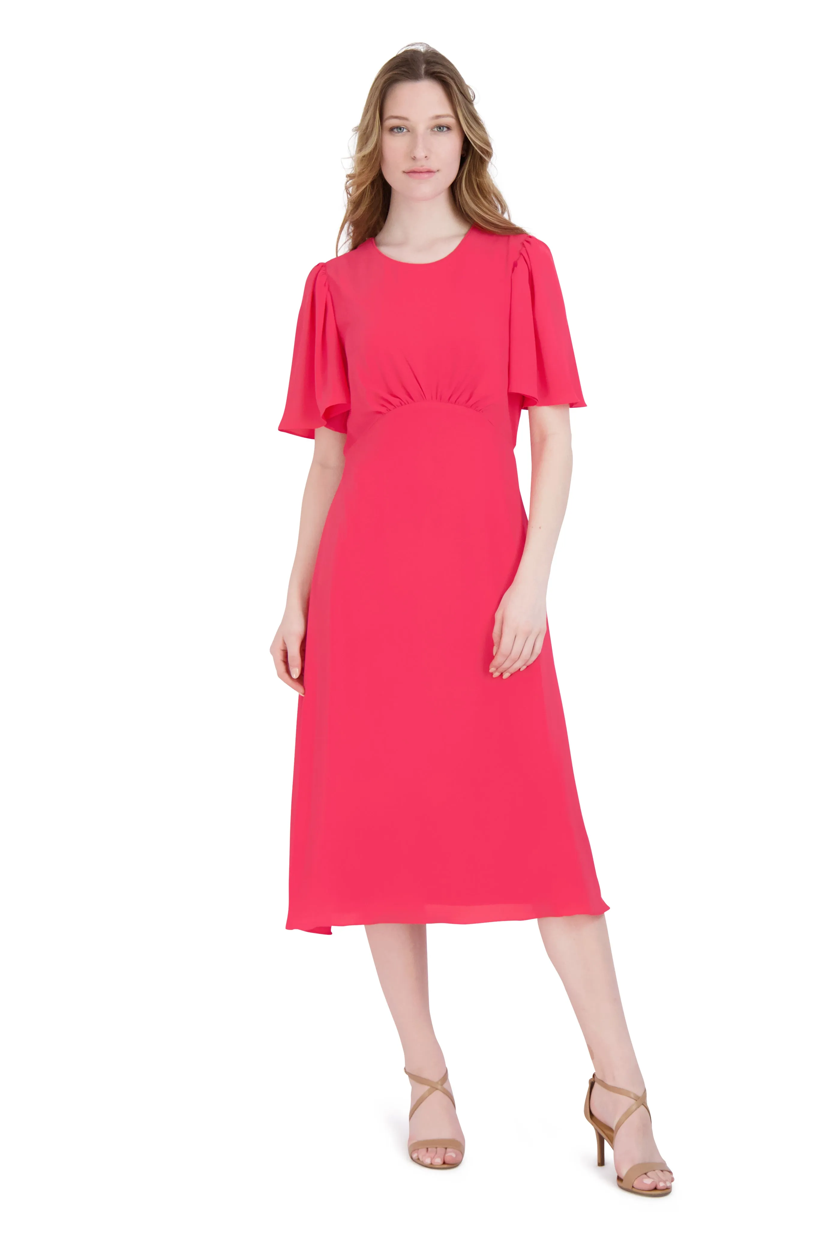 Flounce Sleeve A-line Dress