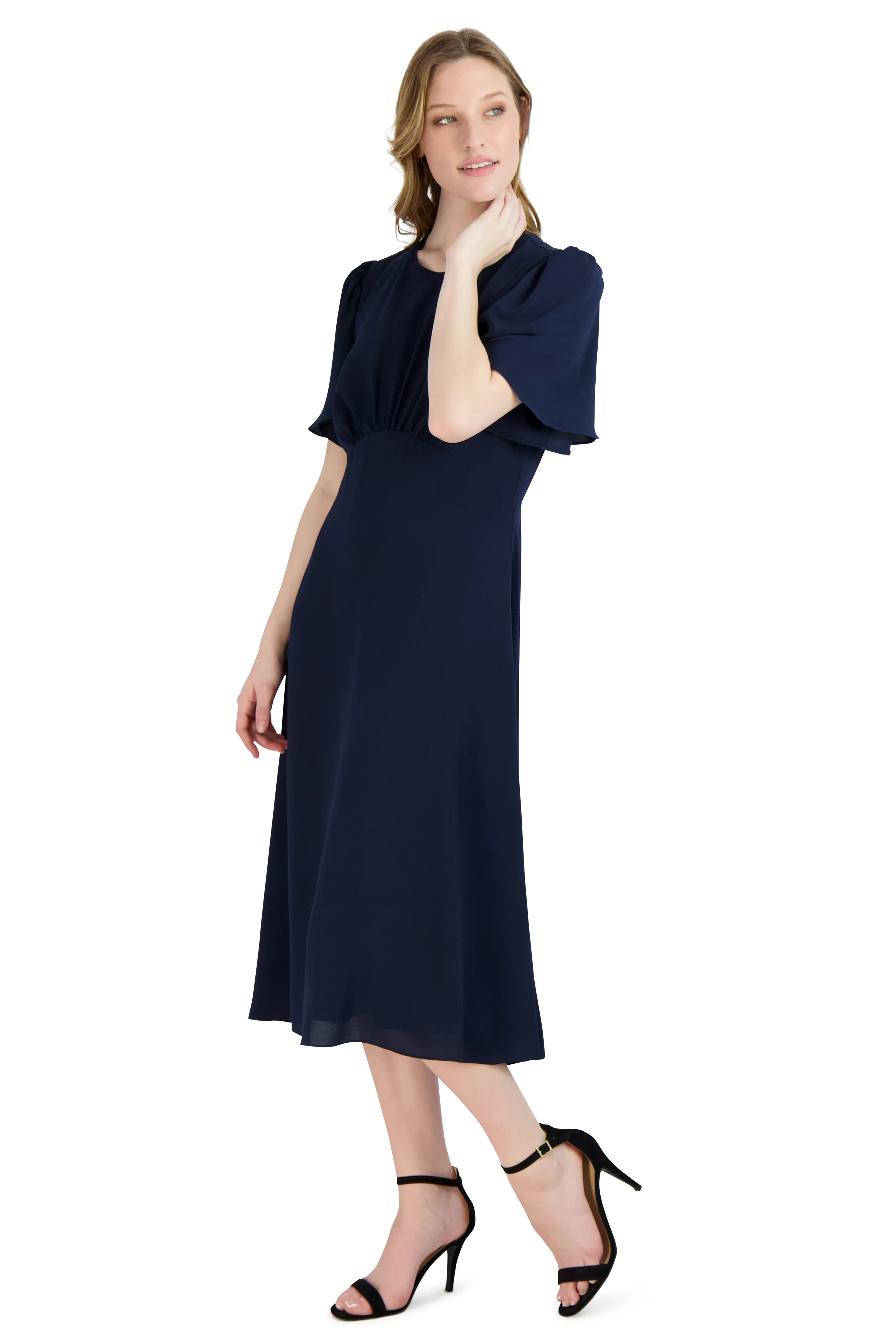 Flounce Sleeve A-line Dress