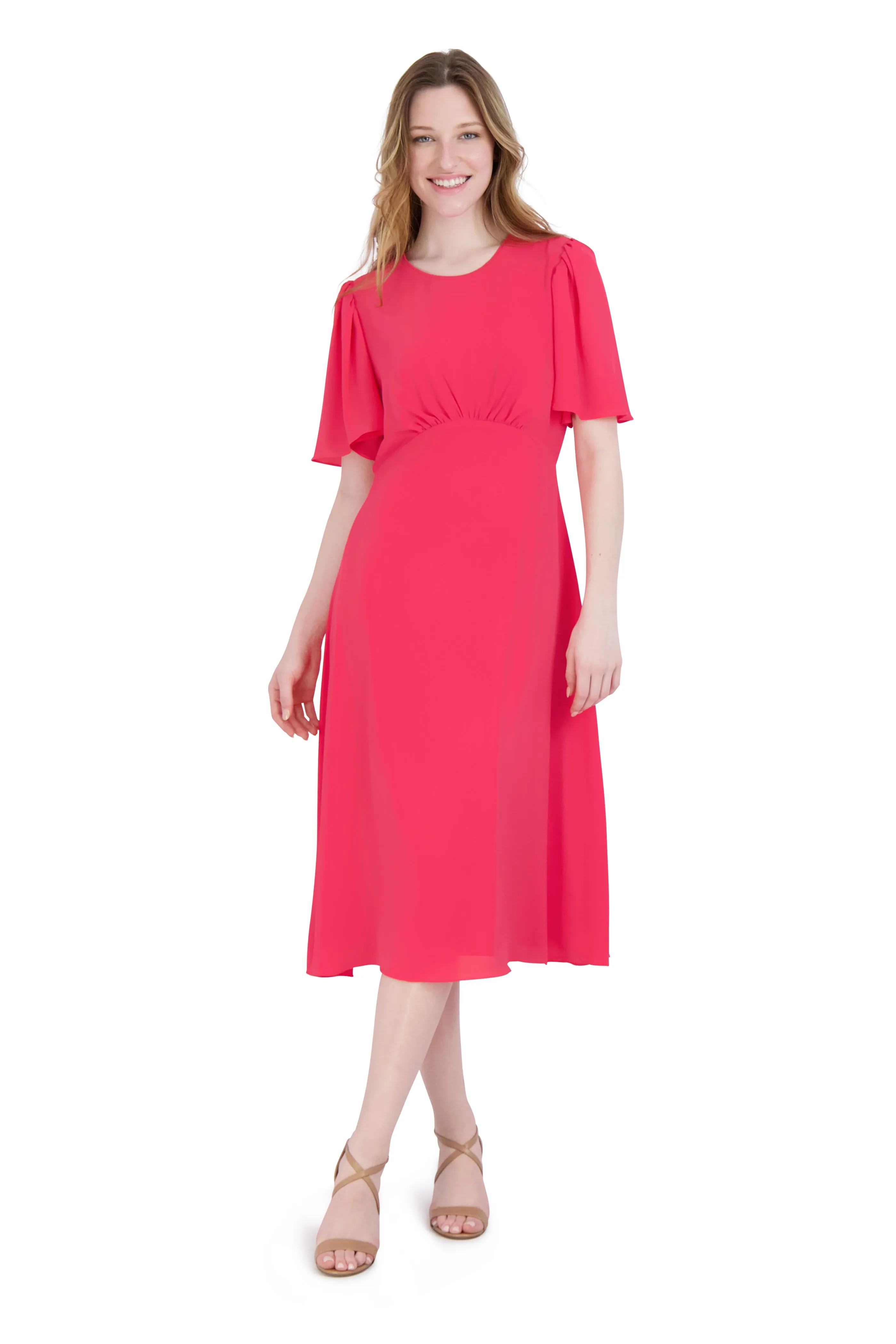 Flounce Sleeve A-line Dress