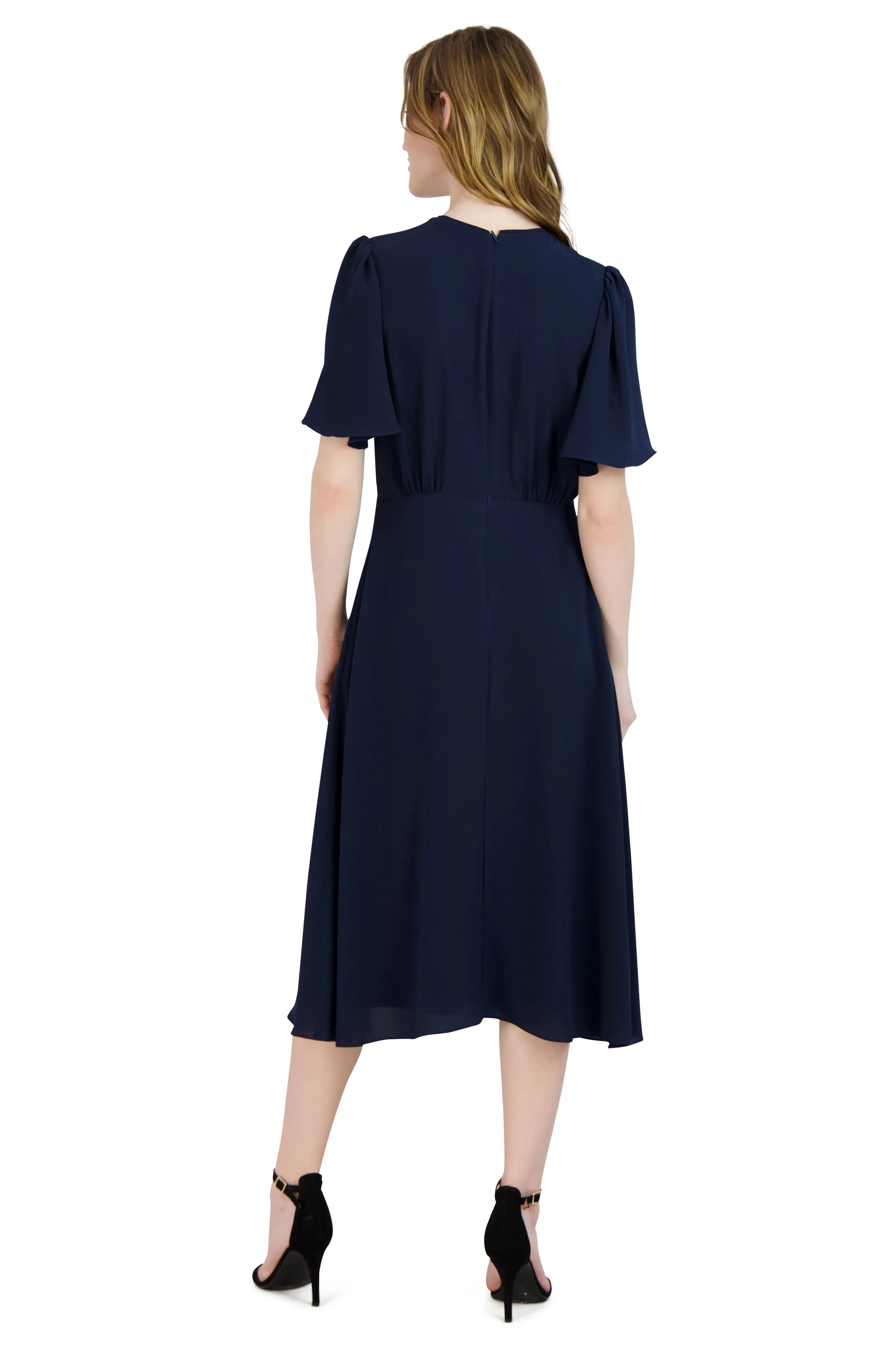 Flounce Sleeve A-line Dress