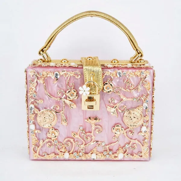 Flower Clutch Acrylic Luxury Handbag