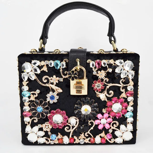 Flower Clutch Acrylic Luxury Handbag