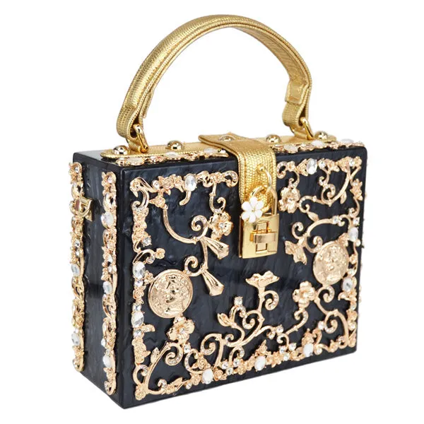 Flower Clutch Acrylic Luxury Handbag