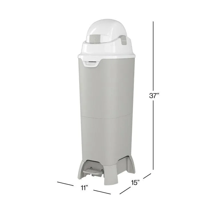 Foundations Premium Hands-Free Tall Diaper Pail Gray