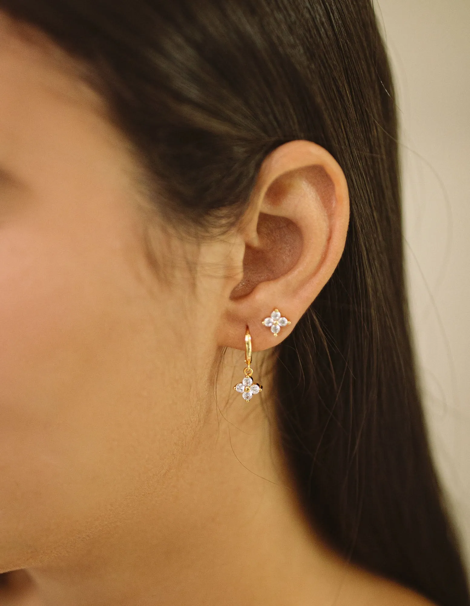 Four-Leaf Glitz Studs
