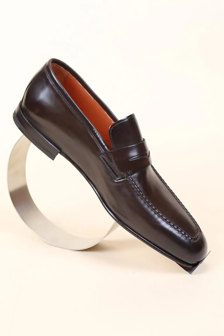 Fox Dark Brown Leather Loafer
