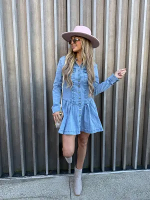 Free People Denim Roadhouse Mini Dress - FINAL SALE