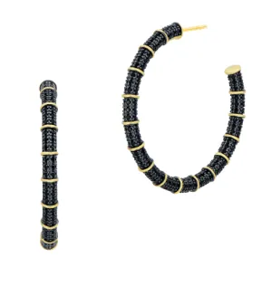 Freida Rothman Industrial Finish Cobblestone Hoop Earrings
