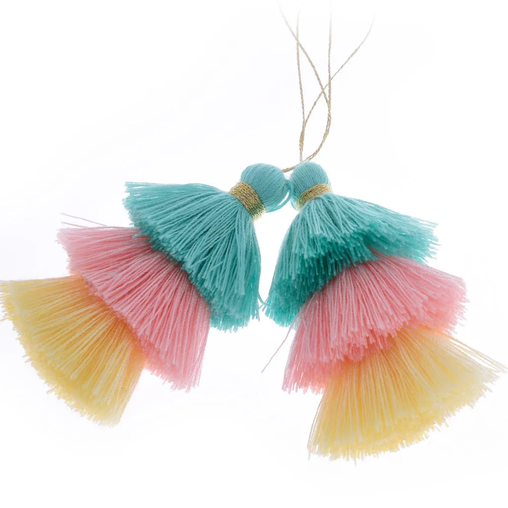 Fringe Tassel Earrings Three Tier Jewelry Tassels Stack Necklace Earrings Earrings Summer Jewelry wholesales,2pcs/lot