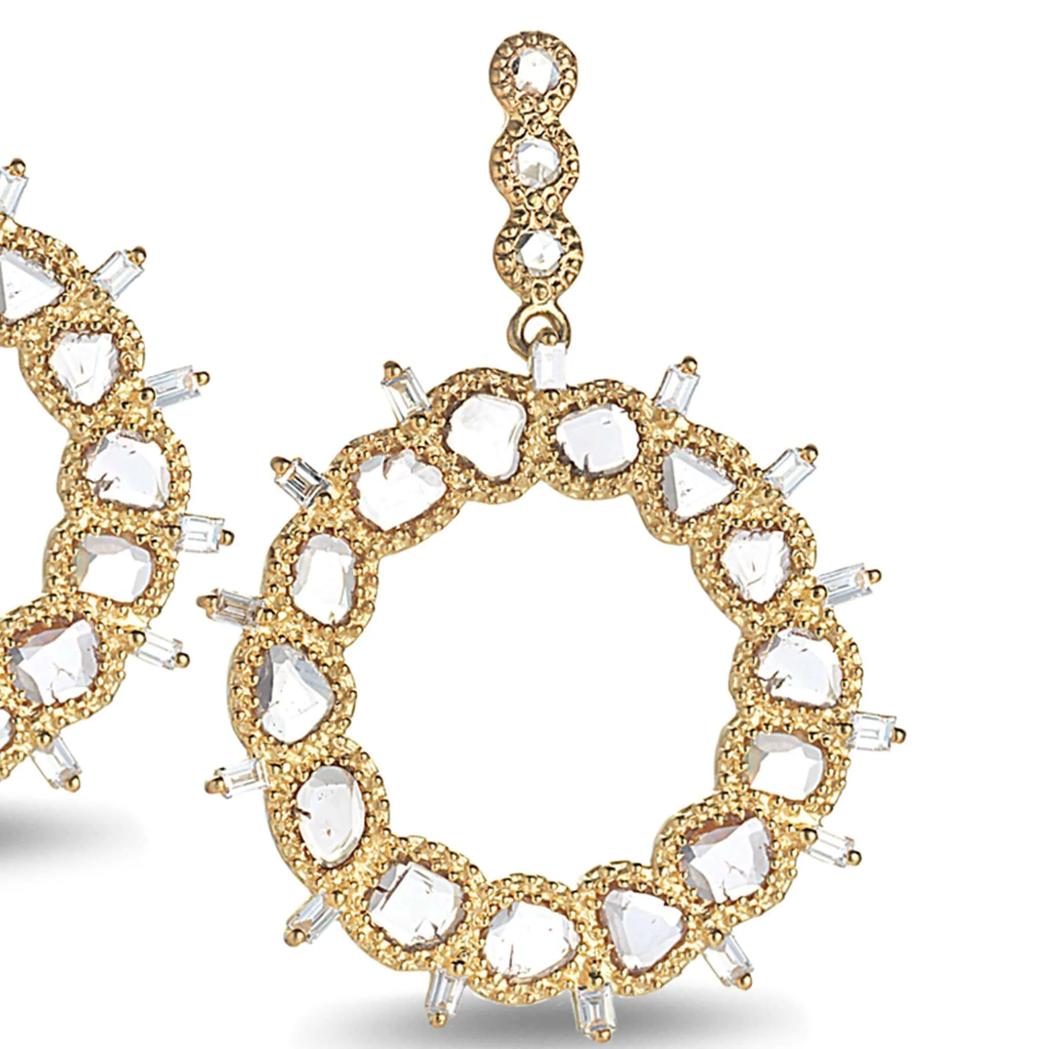 Front Diamond Hoop Earrings