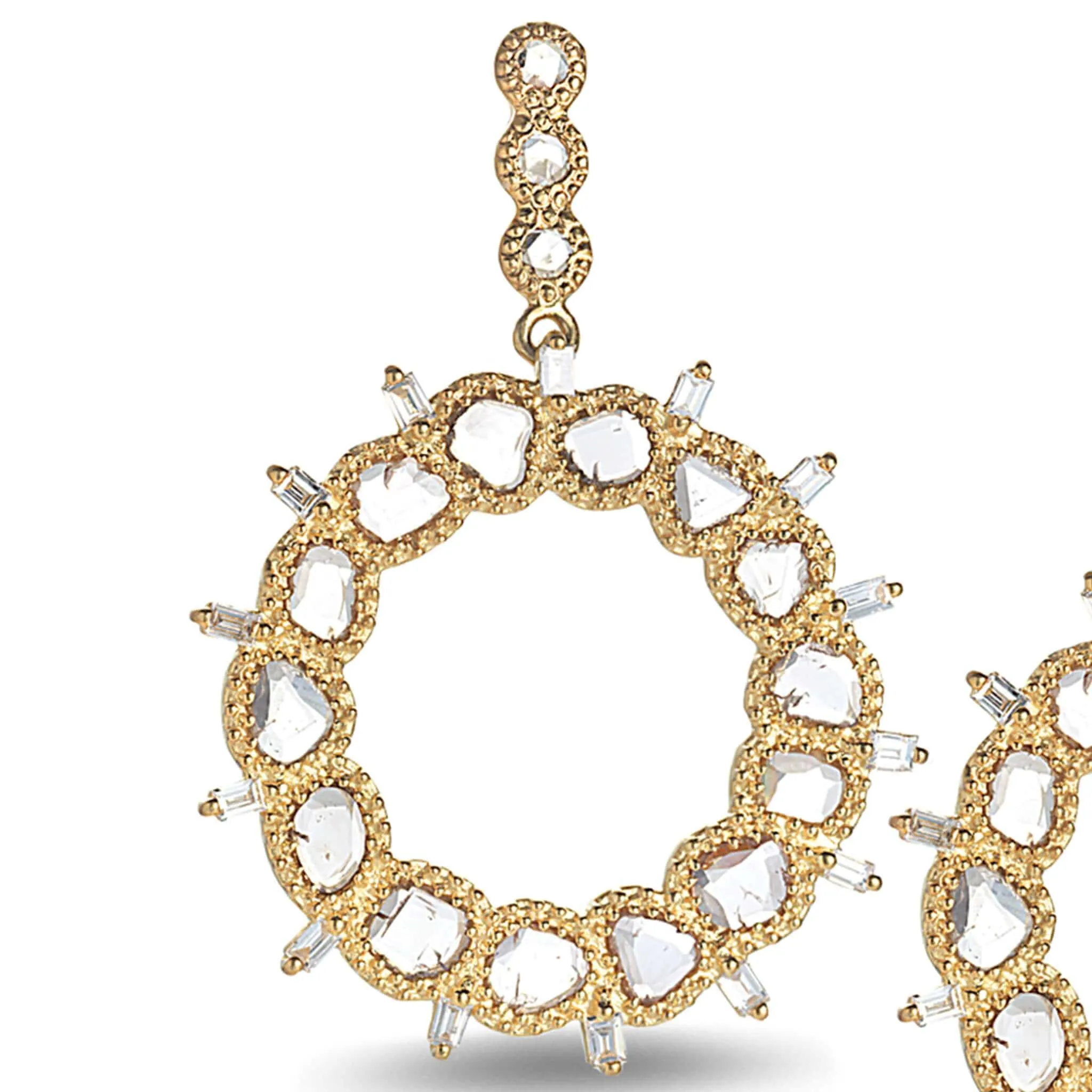 Front Diamond Hoop Earrings