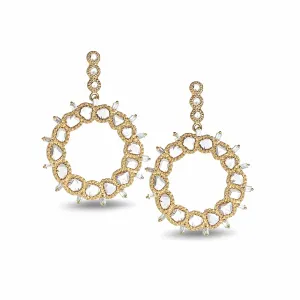 Front Diamond Hoop Earrings