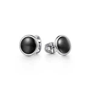 Gabriel & Co. Round Black Onyx Cufflinks