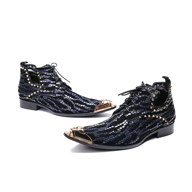 Genuine leather lace up  string bead stage wedding men dress shoes handmade fashion personality Shoes