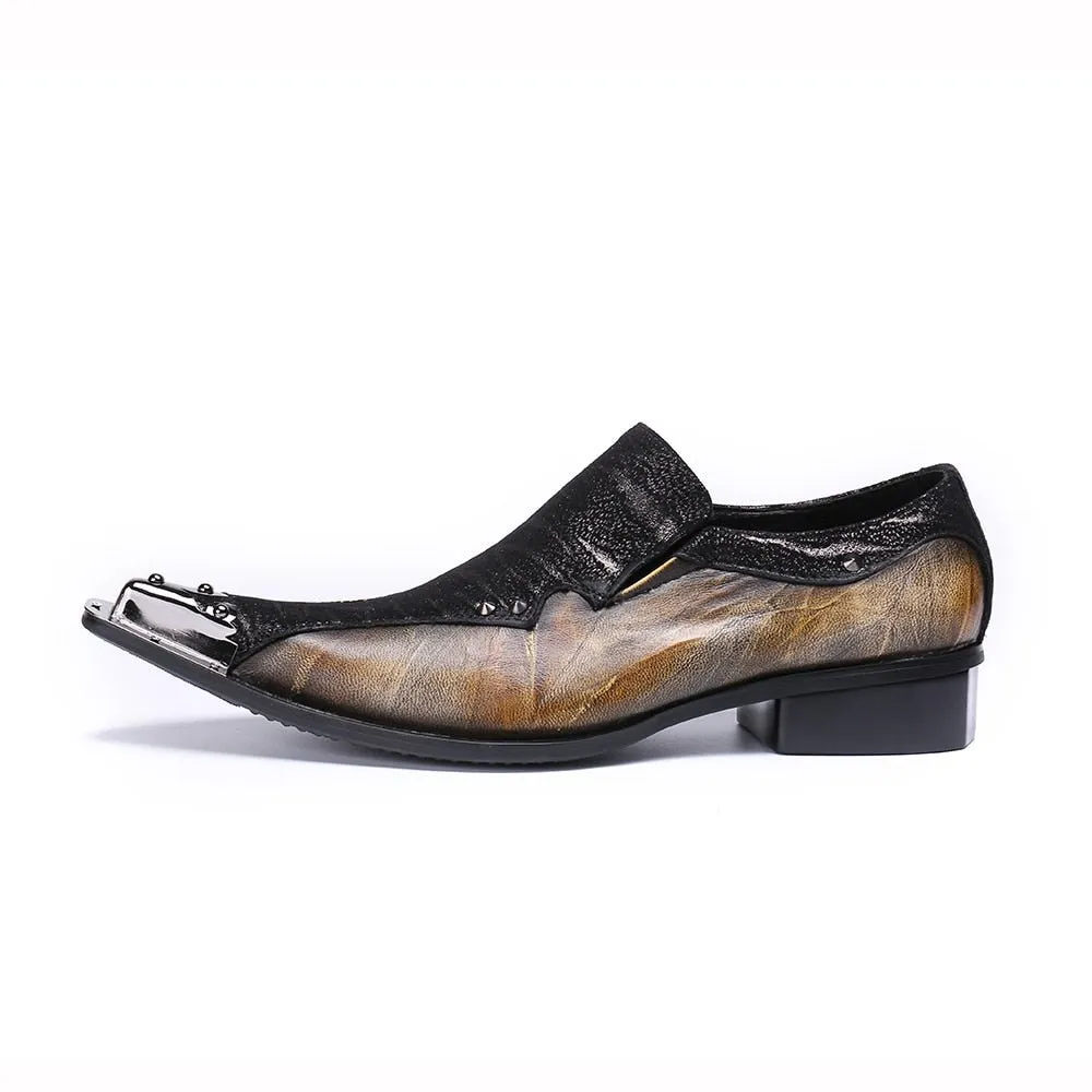 Genuine Leather Pointed Toe Men Dress Shoes