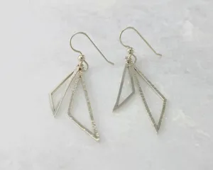 Geometric Triangles Silver Earrings