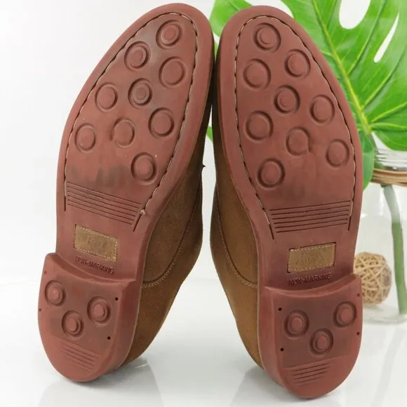 GH Bass Mens Barney Monk Strap Loafer  Size 11 D Tan Suede Comfy Dress Shoe