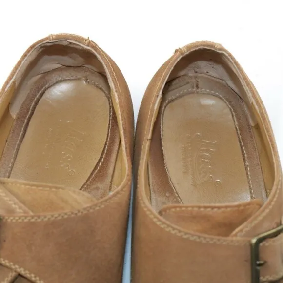 GH Bass Mens Barney Monk Strap Loafer  Size 11 D Tan Suede Comfy Dress Shoe
