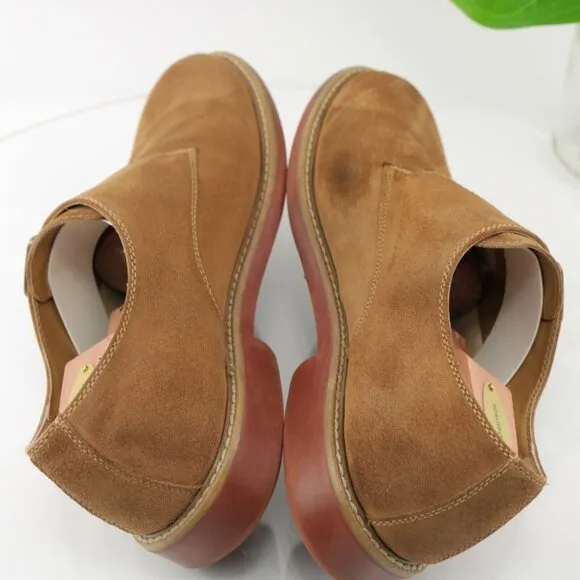 GH Bass Mens Barney Monk Strap Loafer  Size 11 D Tan Suede Comfy Dress Shoe