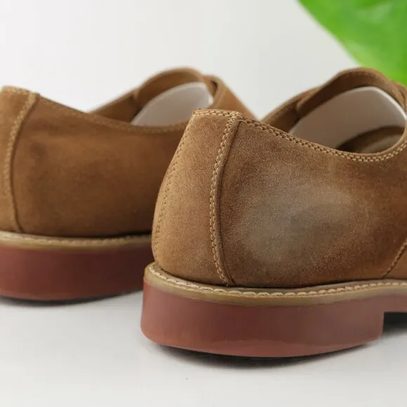 GH Bass Mens Barney Monk Strap Loafer  Size 11 D Tan Suede Comfy Dress Shoe