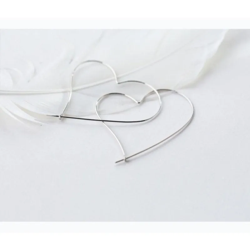 Giant Heart hoop earrings-SH035