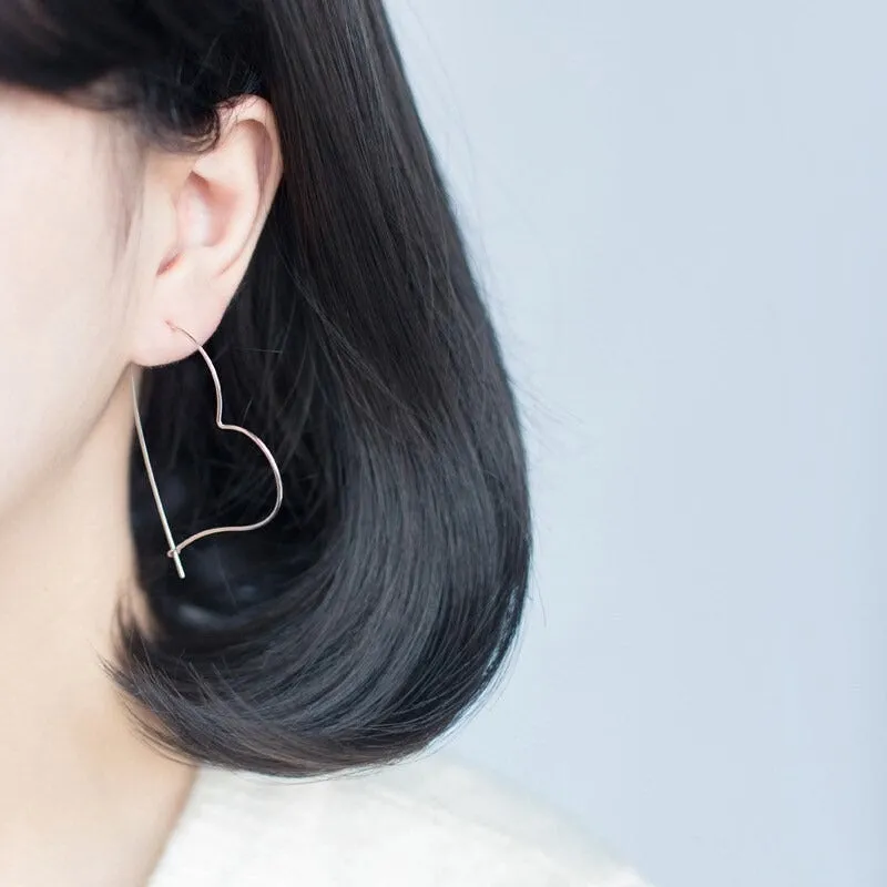 Giant Heart hoop earrings-SH035