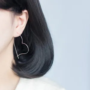 Giant Heart hoop earrings-SH035