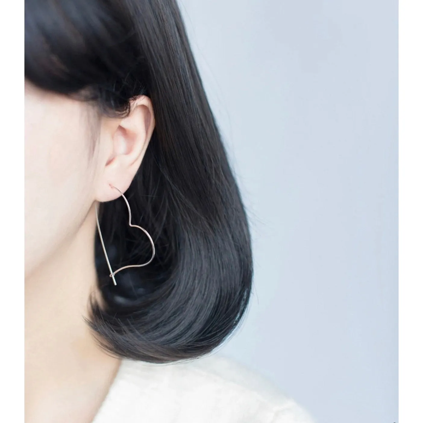 Giant Heart hoop earrings-SH035