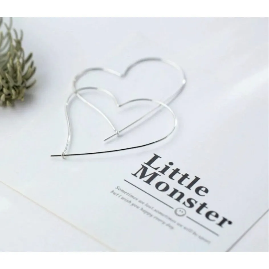 Giant Heart hoop earrings-SH035