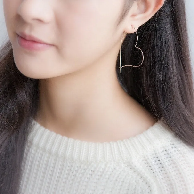 Giant Heart hoop earrings-SH035