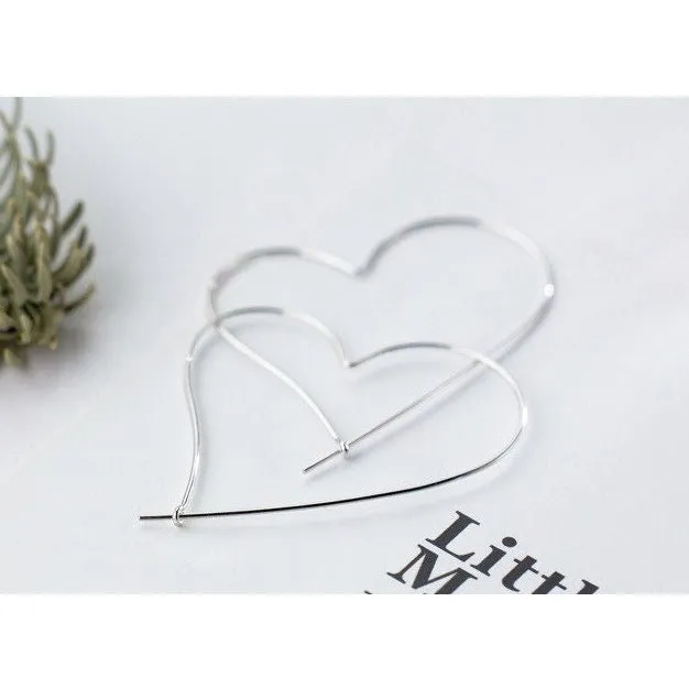 Giant Heart hoop earrings-SH035