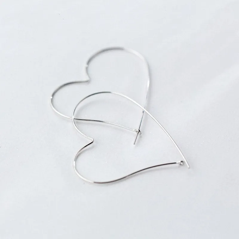 Giant Heart hoop earrings-SH035