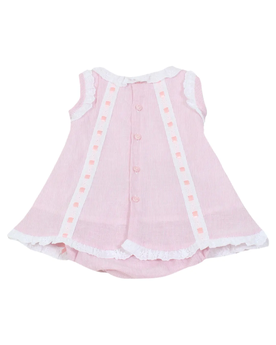 Girls pink stripped Dress and bloomers set
