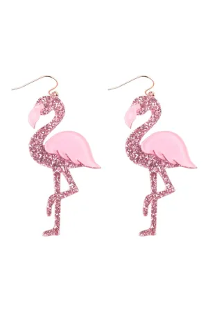 Glitter Flamingo Earrings