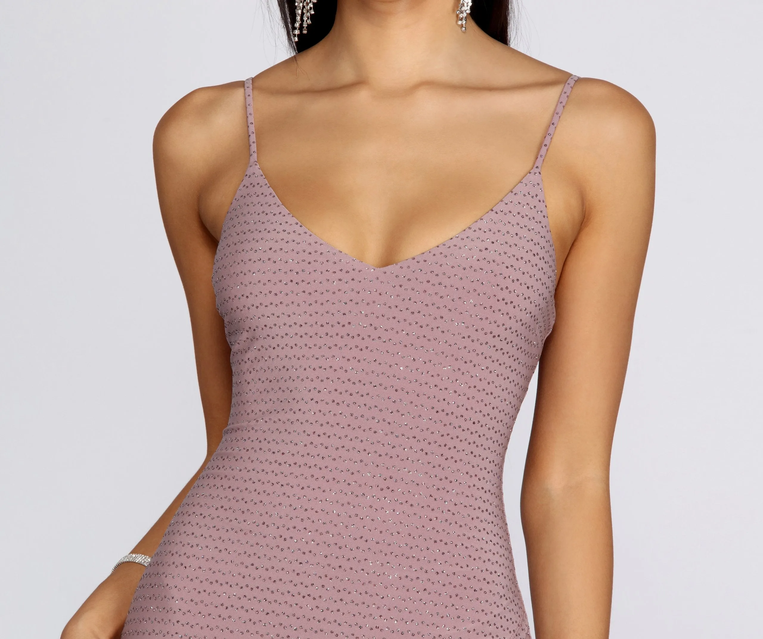 Glitter Wrap Stylish Knit Mini Dress