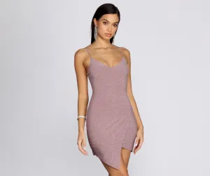 Glitter Wrap Stylish Knit Mini Dress
