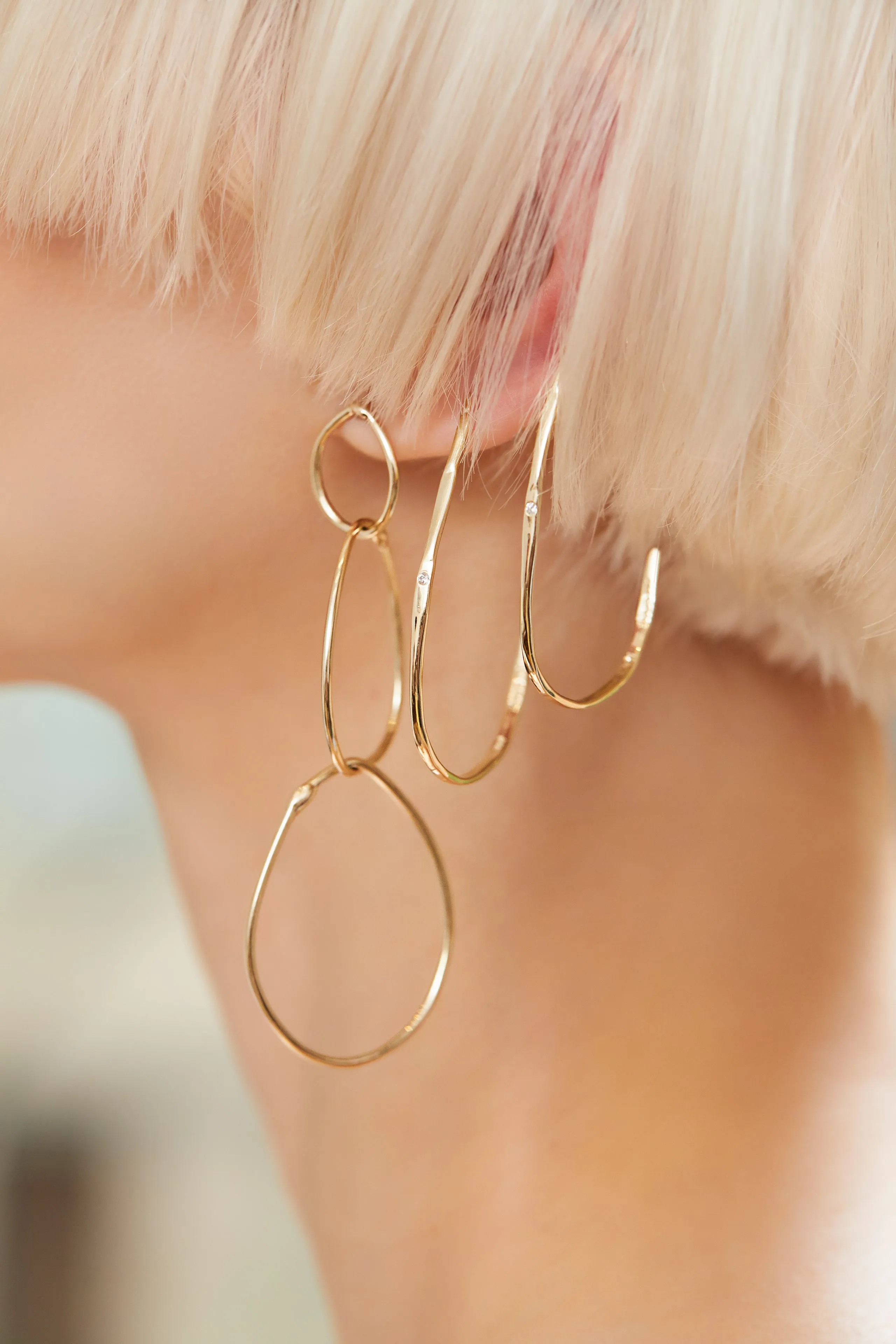 Gold & Diamond Hoops