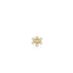Gold & Diamond Small Marquise Eye Flower Stud