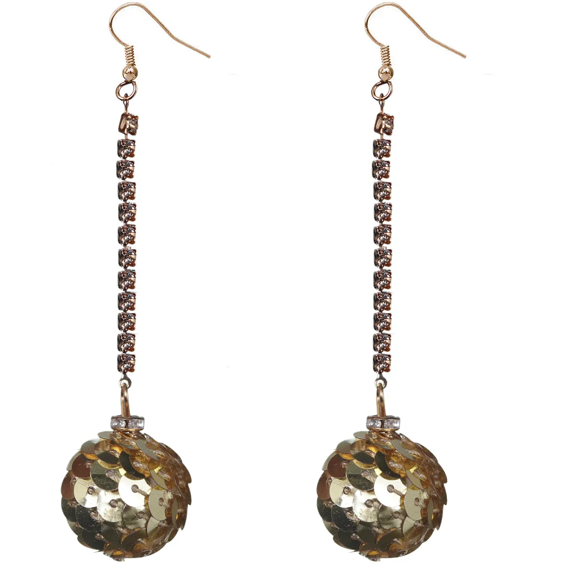 Gold Confetti Ball Chain Earrings