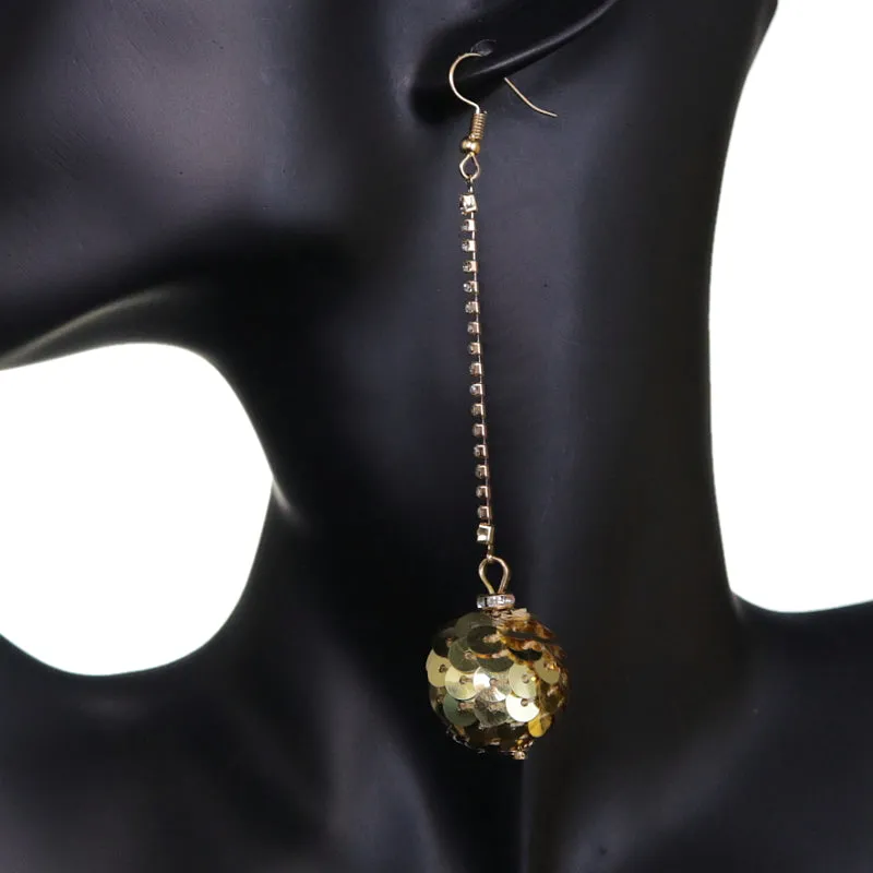 Gold Confetti Ball Chain Earrings