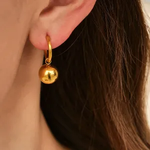 Gold Dome Drop Earrings
