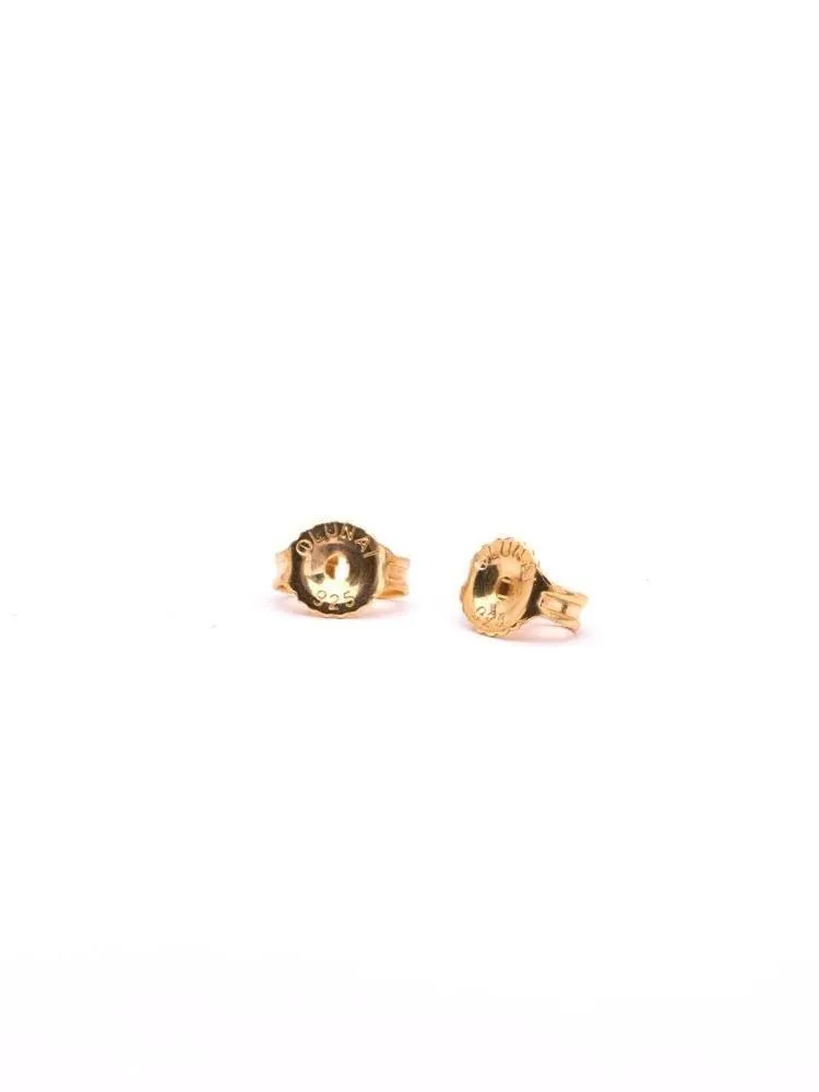 Gold Hoop Earrings with Moonstone Charm
