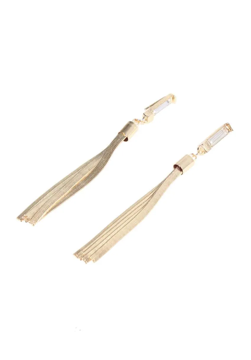 Gold Jewel Tassel Earrings
