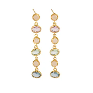 Gold Natalia Crystal Drop Earrings