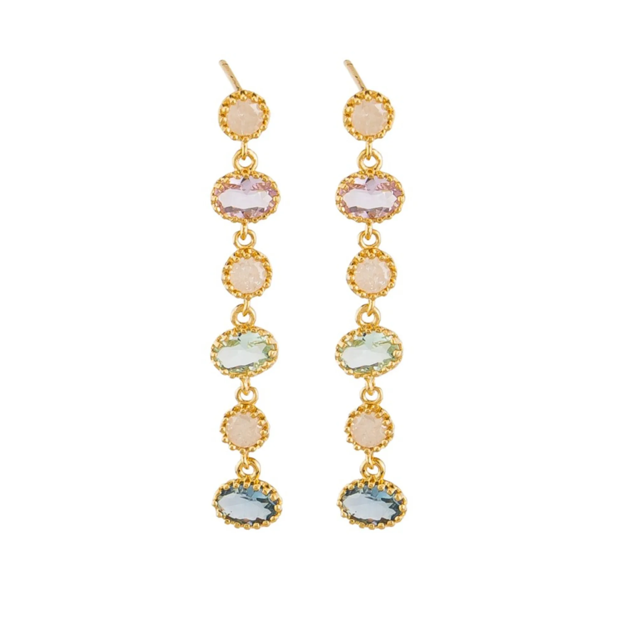 Gold Natalia Crystal Drop Earrings