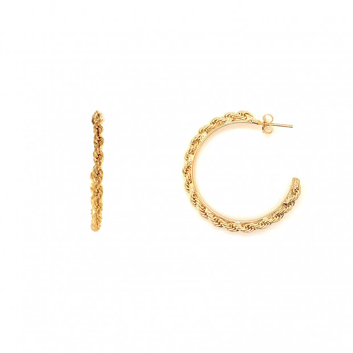 Gold Rope Hoops