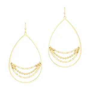Gold Teardrop Chain Earrings