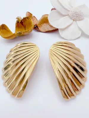 Golden Seashell Statement Earrings