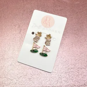 Golf Stud Earrings Set