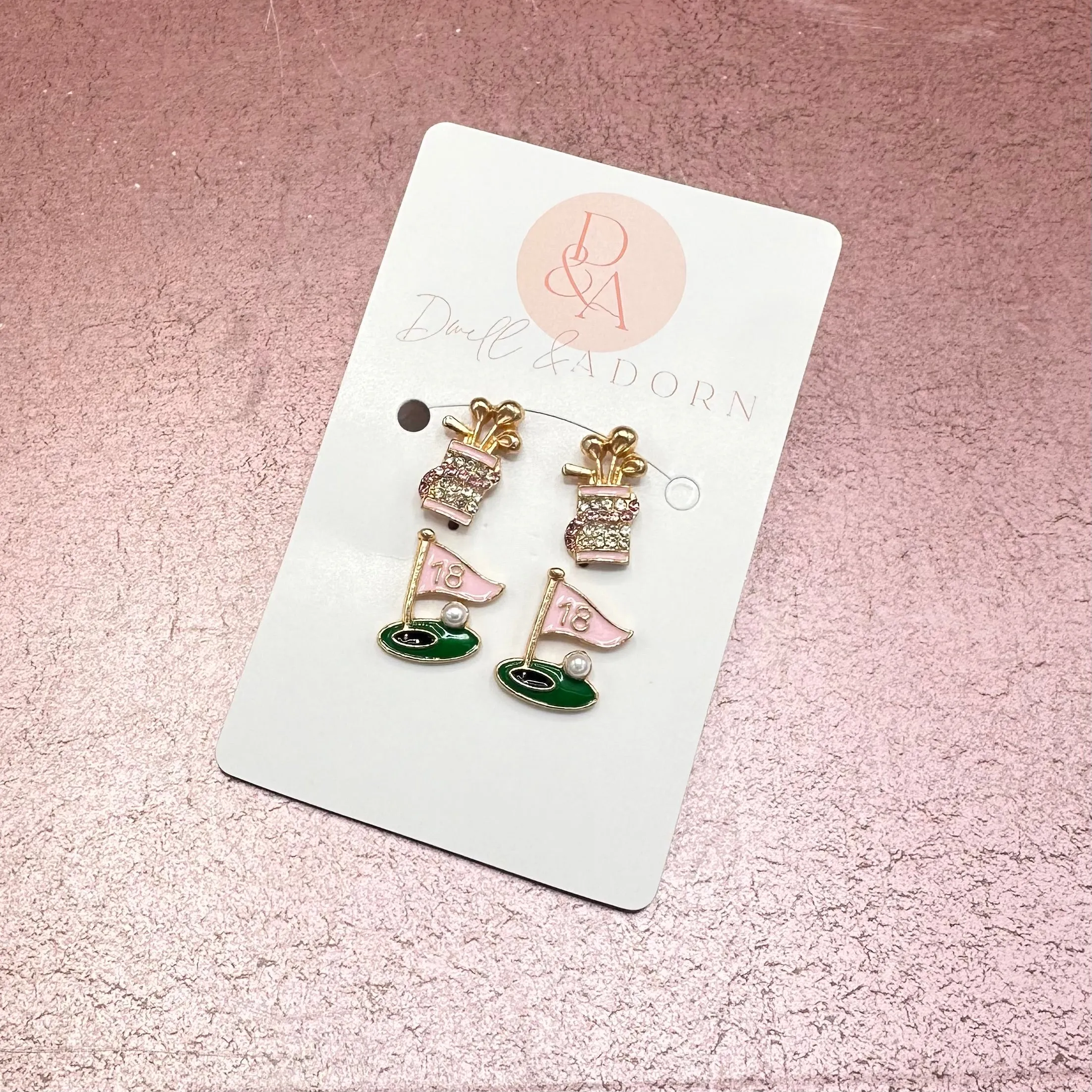 Golf Stud Earrings Set